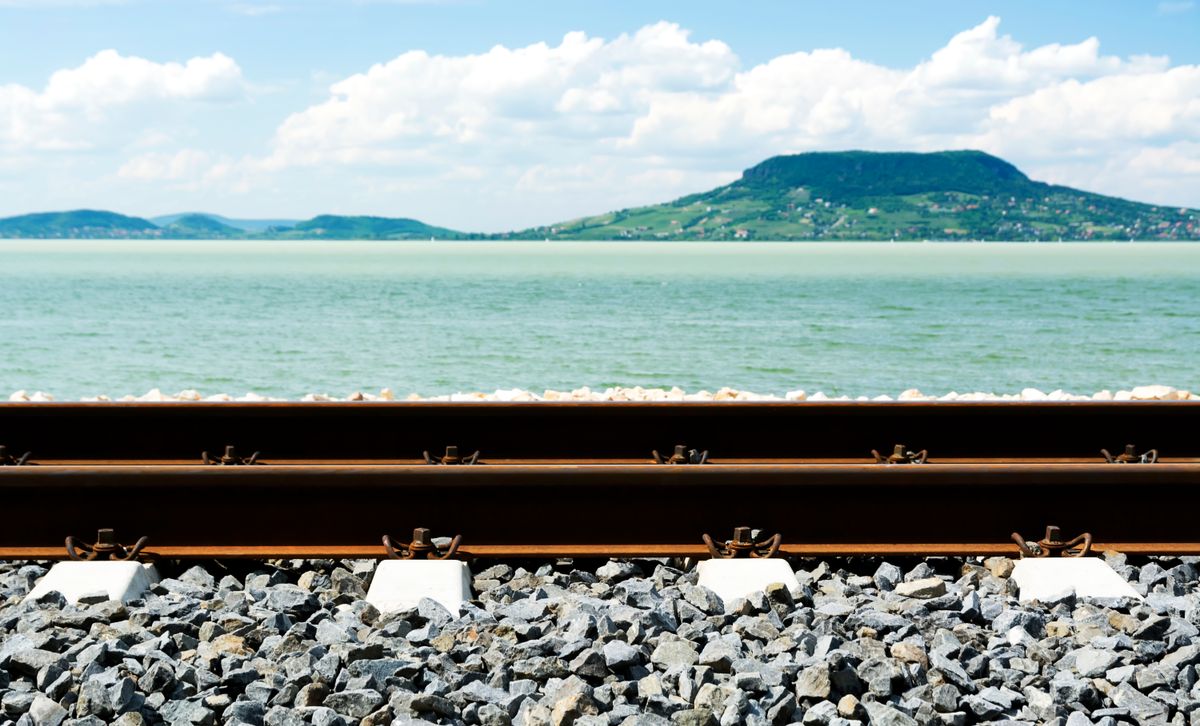 Railway,At,Lake,Balaton,,Hungary