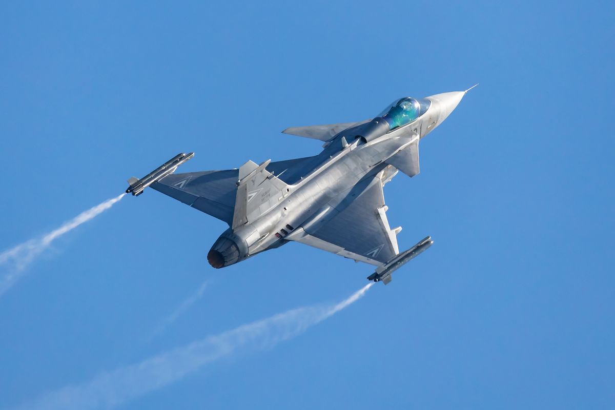 Ostrava,,Czech,Republic,-,September,16,,2023:,Hungarian,Air,Force, gripen e/f, jas 39