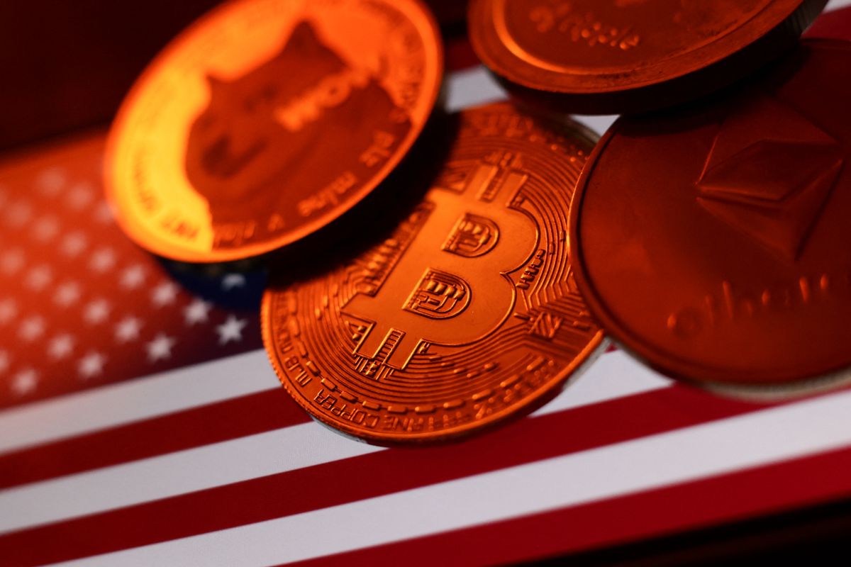 Ripple And Other Crypto Photo Illustrations bitcoin, inflációkövető, 