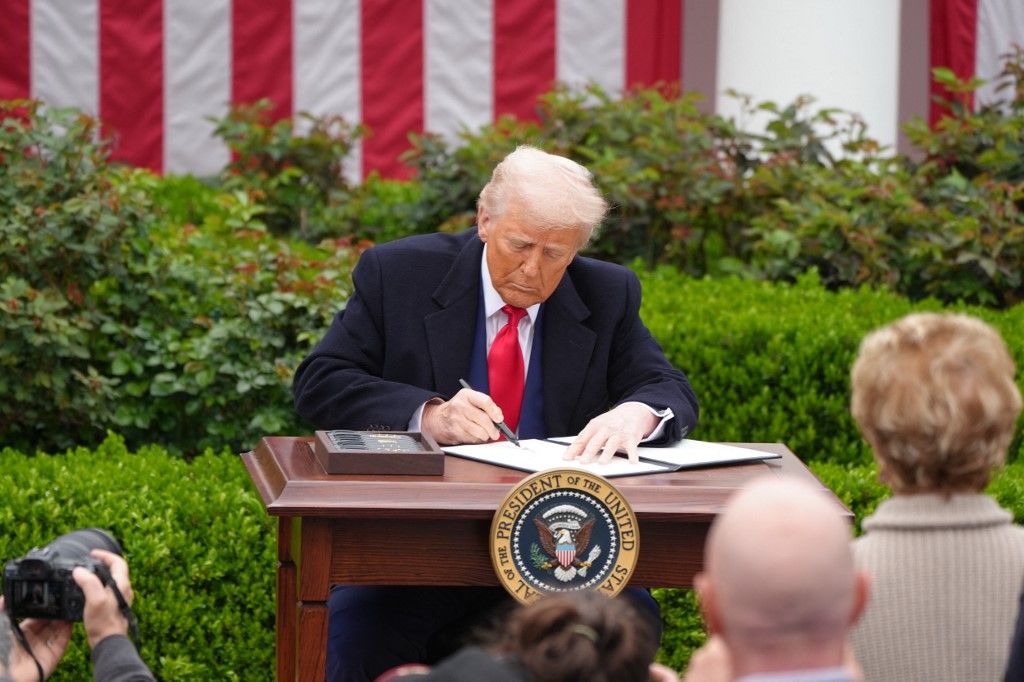 President Trump Holds ''Make America Wealthy Again Event'' In White House Rose Garden