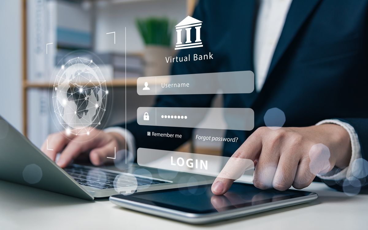 Virtual,Bank,Or,Online,Banking,,Log,In,Cyber,Security,Concept,