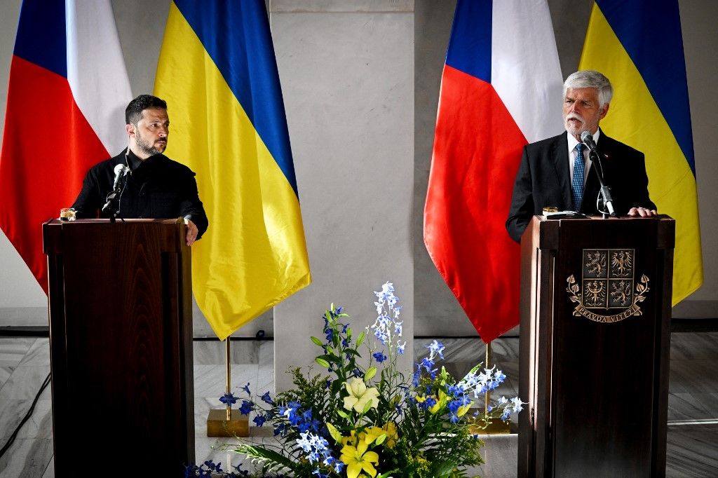 Volodimir Zelenszkij, Petr Pavel
Ukrajna, Csehország, fegyver
orosz-ukrán háború