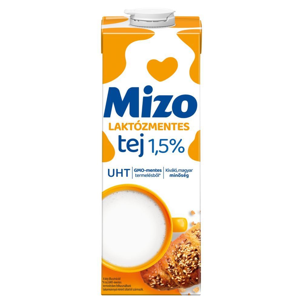 a kifli.hu Mizo UHT zsírszegény, GMO-mentes laktózmentes tej 1,5% (1 l)