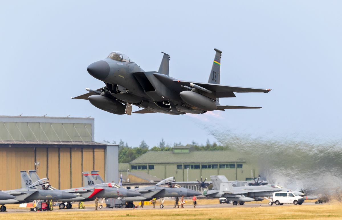 nato Us,Air,Force,F-15c,Eagle,Fighter,Jet,From,159th,Fighter