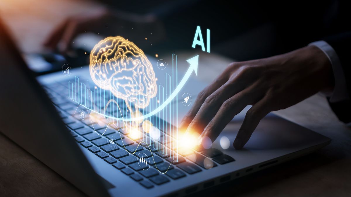Ai(artificial,Intelligence),Growing,With,Brain.,Businessman,Data,Analytics,Information, mesterséges intelligencia