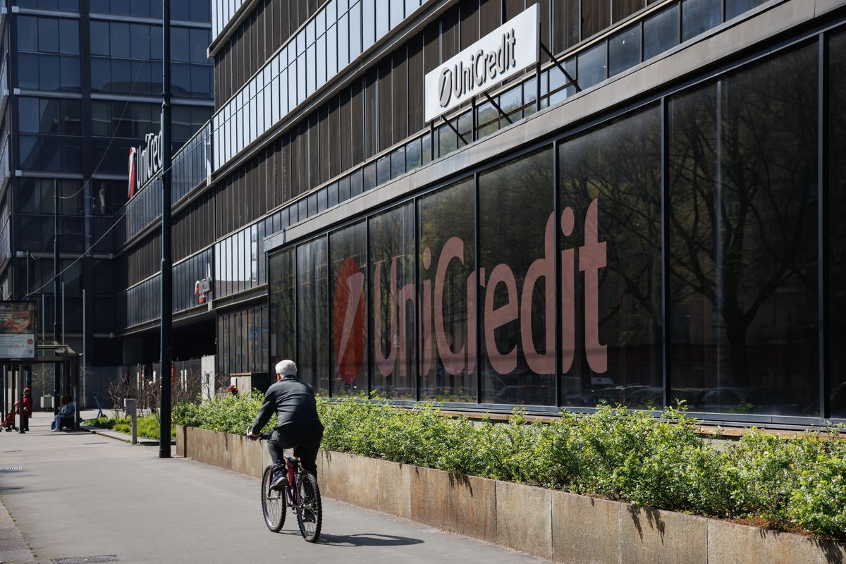 A UniCredit bank branch in Turin
