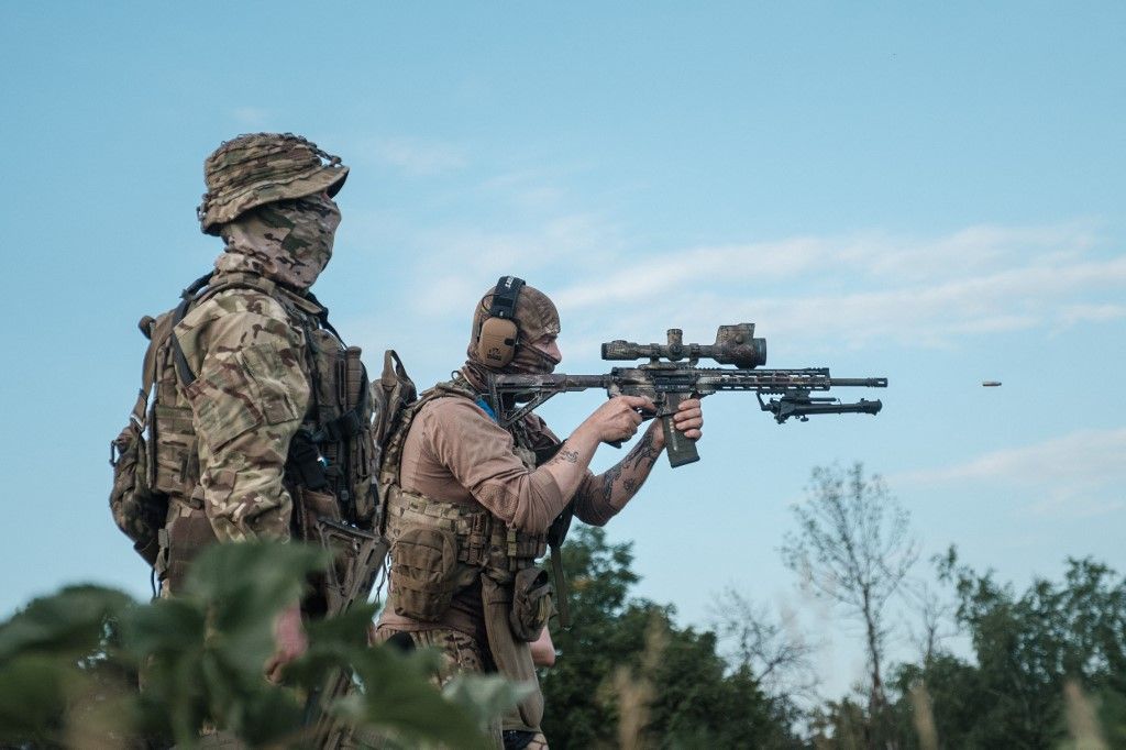 ukrajna 1st brigade of Ukrainian National Guard holds training in Donetsk region