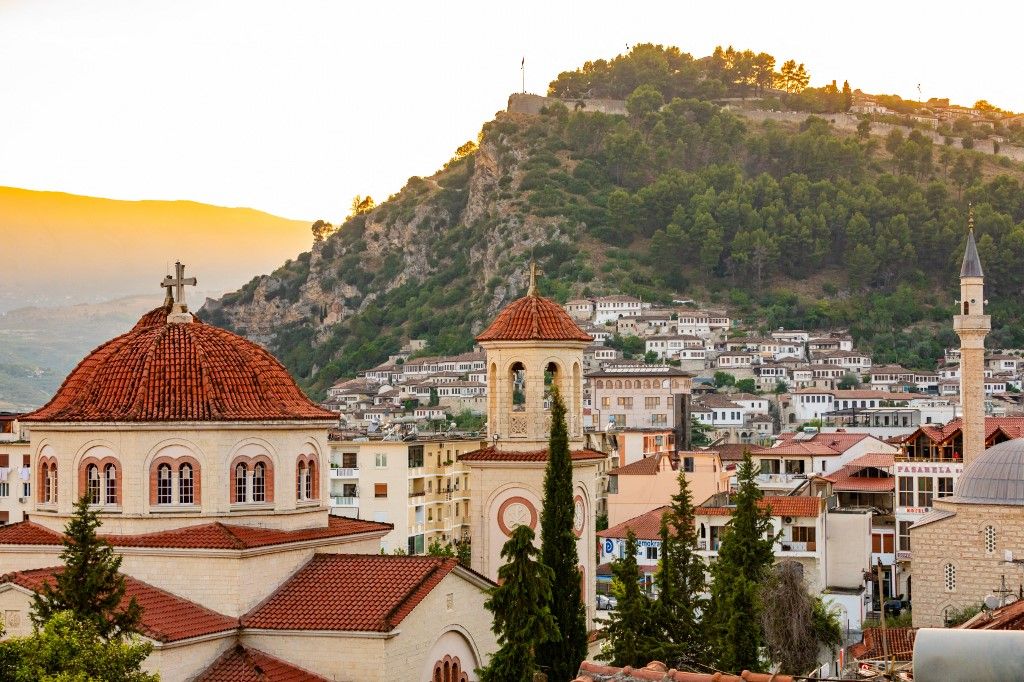 View of Saint Demetrius Cathedral, Berat, Albania, Europe