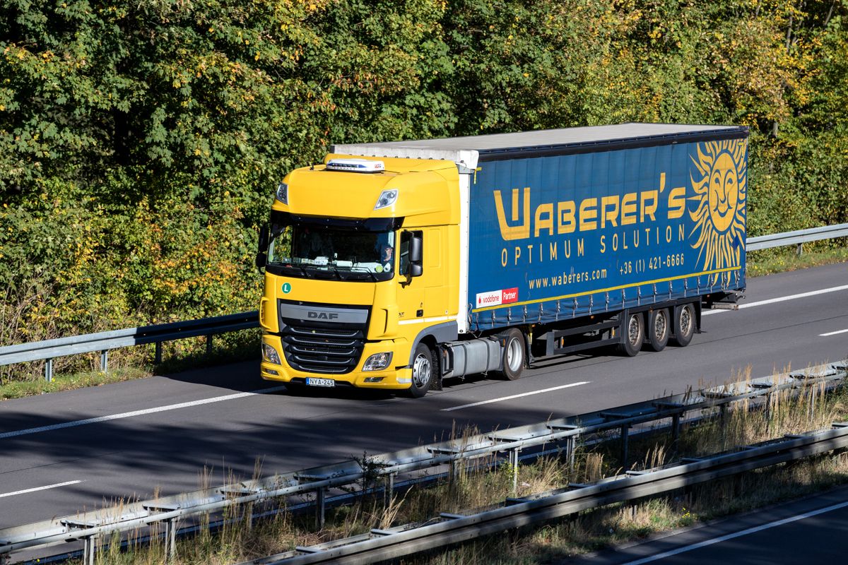 Wiehl,,Germany,-,October,13,,2018:,Waberer’s,Truck,On,Motorway.
