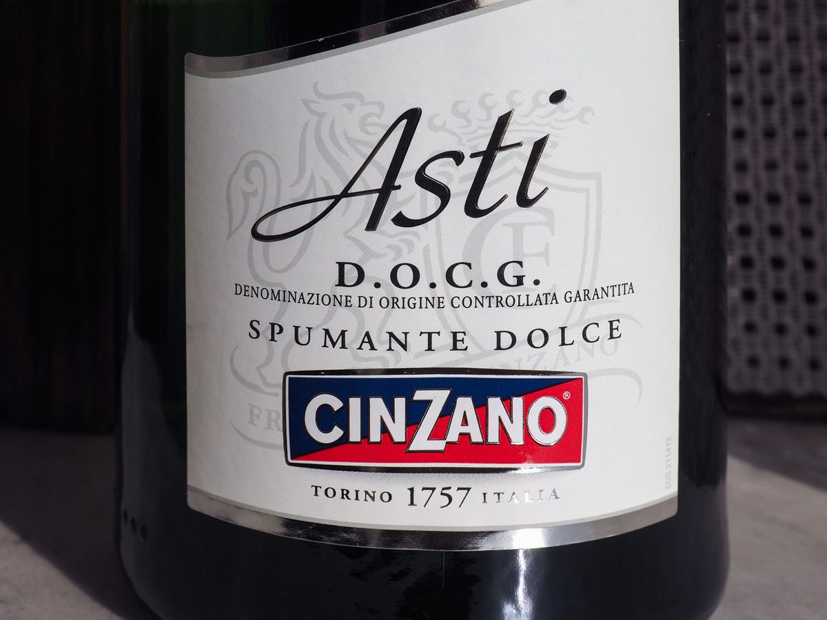 TURIN - JAN 2020: Cinzano label on wine bottle