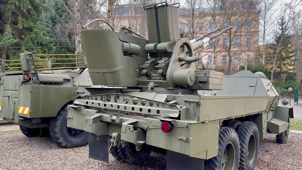This is a Military Vehicle featuring an Artillery Mounted System designed for combat use