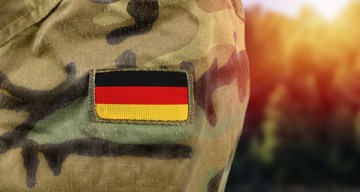 sorkatonaság Germany,Flag,On,German,Army,Uniform,At,Outdoor
