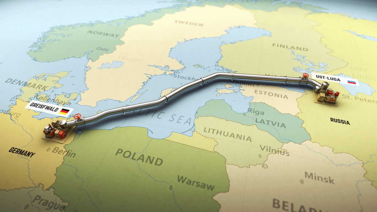 3d,Render,Of,Nord,Stream,2,Gas,Pipeline,Emerging,On szankciós csomag