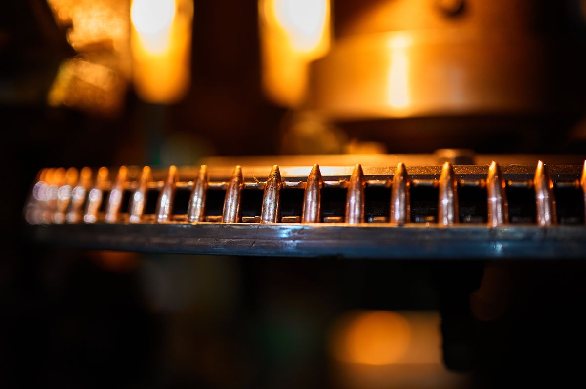 Copper,Bullets,On,Production,Line,Part,At,Weapon,Factory