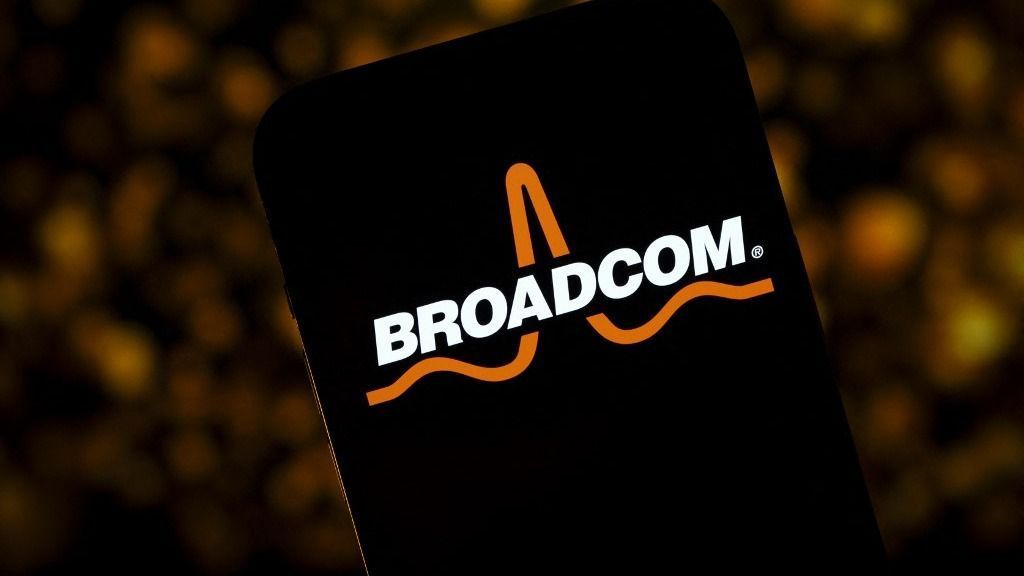 The Broadcom logo is seen in this illustrtion photo taken in Warsaw, Poland on 21 November, 2023. (Photo by Jaap Arriens/NurPhoto) (Photo by Jaap Arriens / NurPhoto / NurPhoto via AFP)