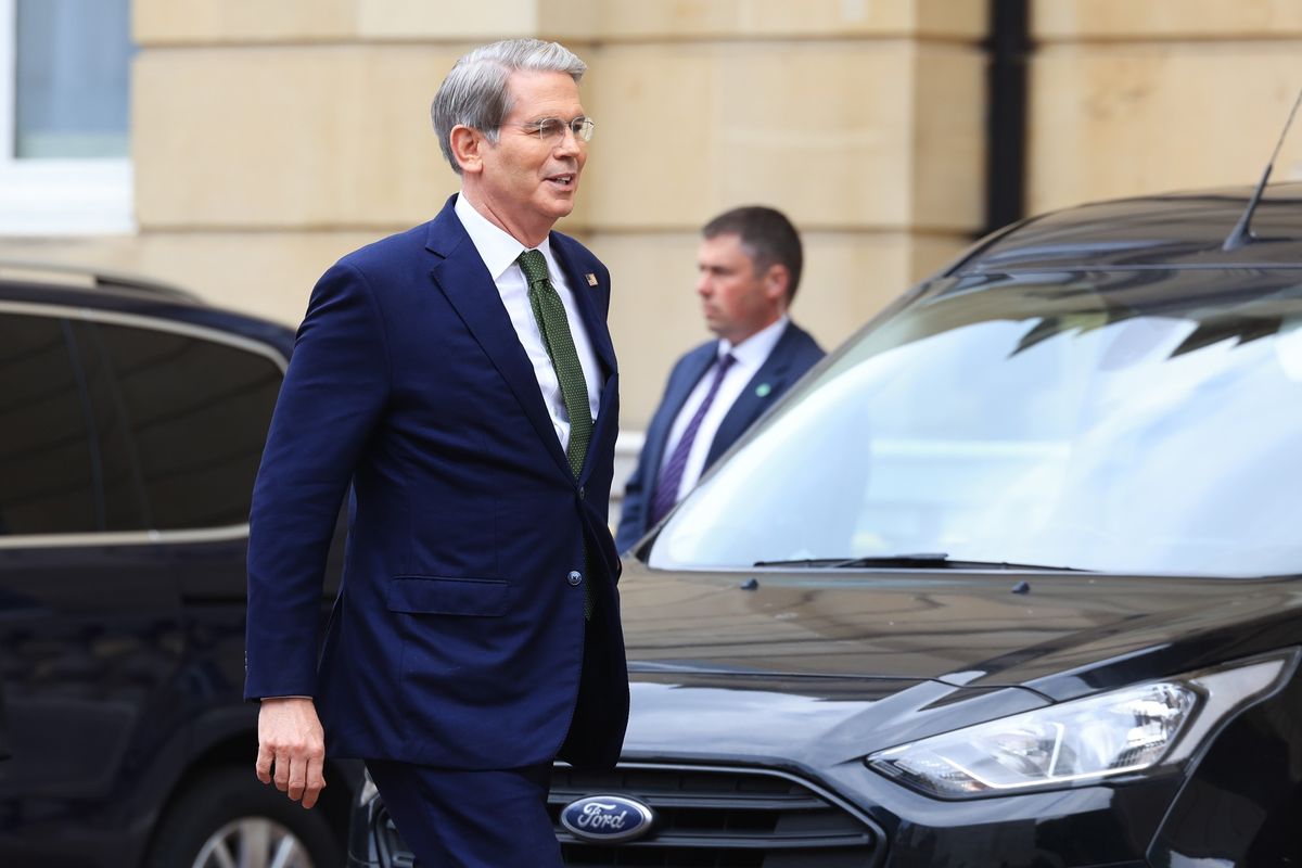 Scott Bessent arrives for trade talks in London, on June 9.