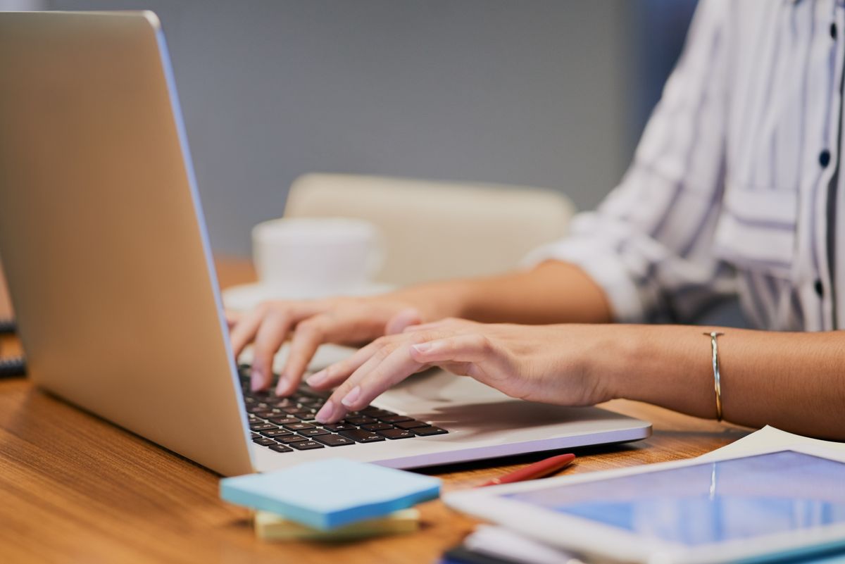 Hands,,Business,Person,And,Typing,On,Computer,For,Research,,Editing