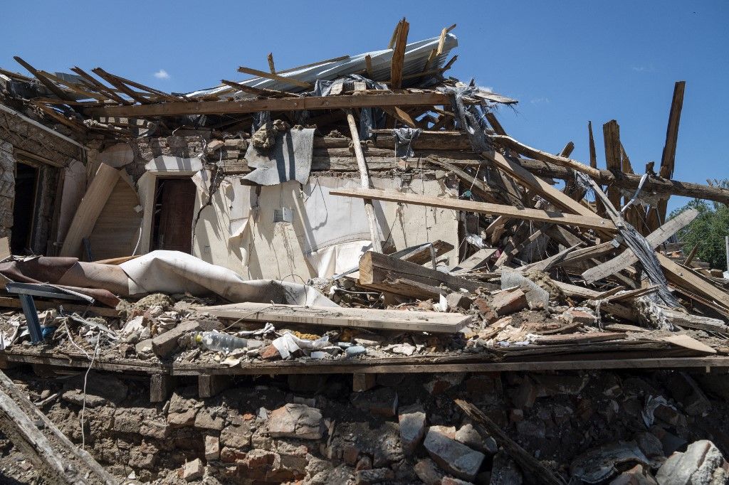 Aftermath of Russian drone attack in Ukraine's Kharkiv