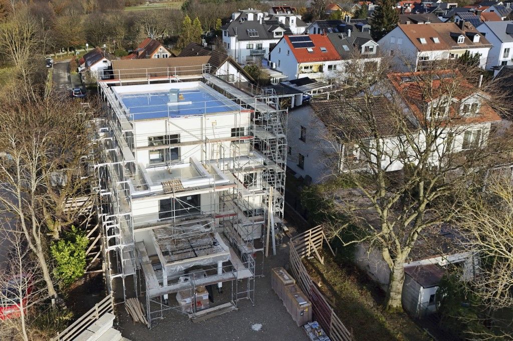 Shell of an apartment building.