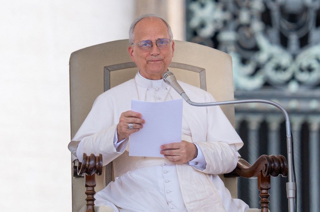Pope Leo XIV Arrives To Lead His Weekly General Audience At St Peter's Square In The Vatican On June 18, 2025.