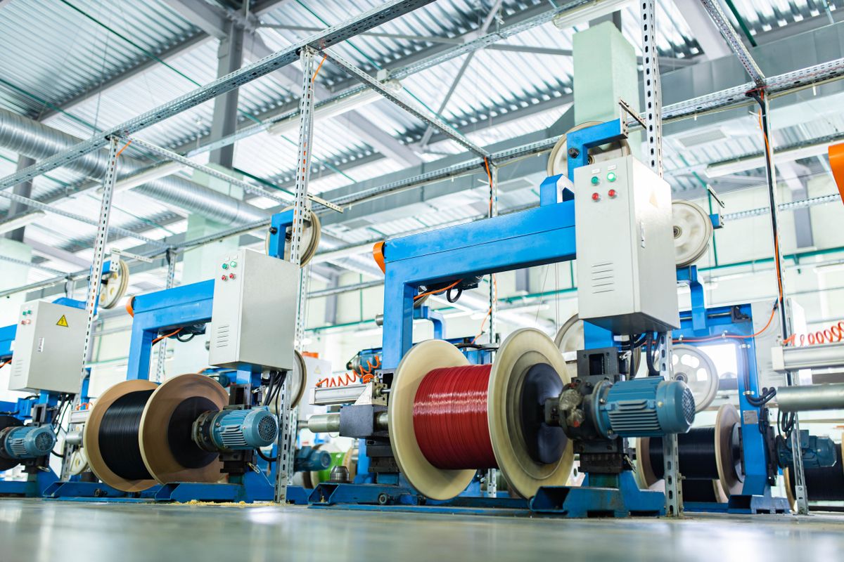 Industrial,Production,Of,Fiber,Optic,Cable,For,Telecommunication,Systems.,Manufacturing