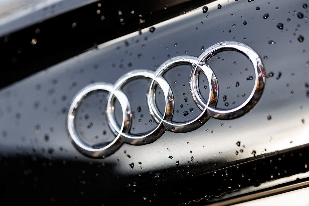 Audi logo on a car of the brand