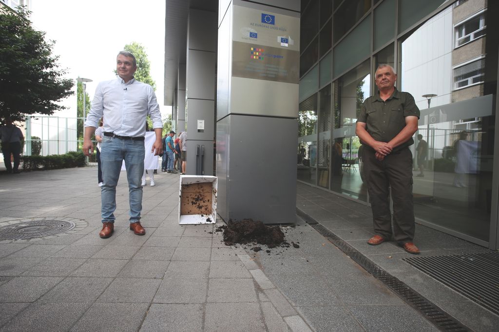 2025. július 16. Gazdatüntetés az Európai Únió Háza előtt. Fotó: Havran Zoltán / Magyar Nemzet 