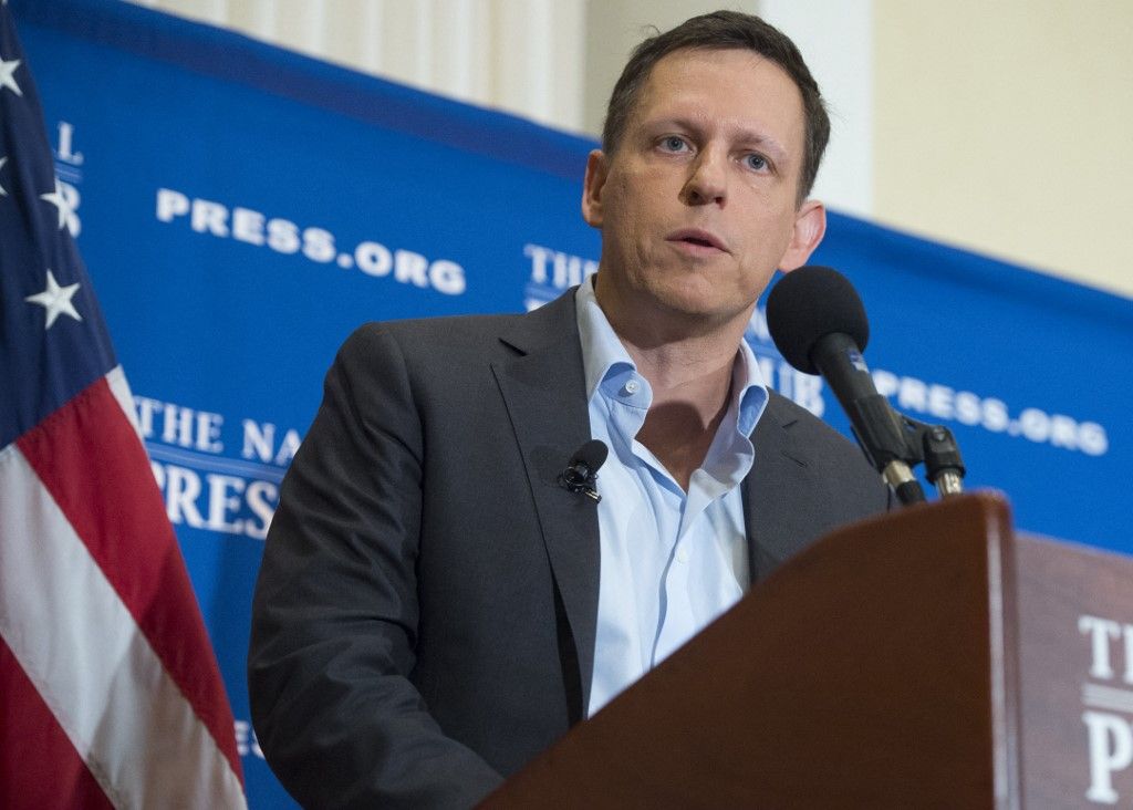 Entrepreneur Peter Thiel speaks at the Press Club