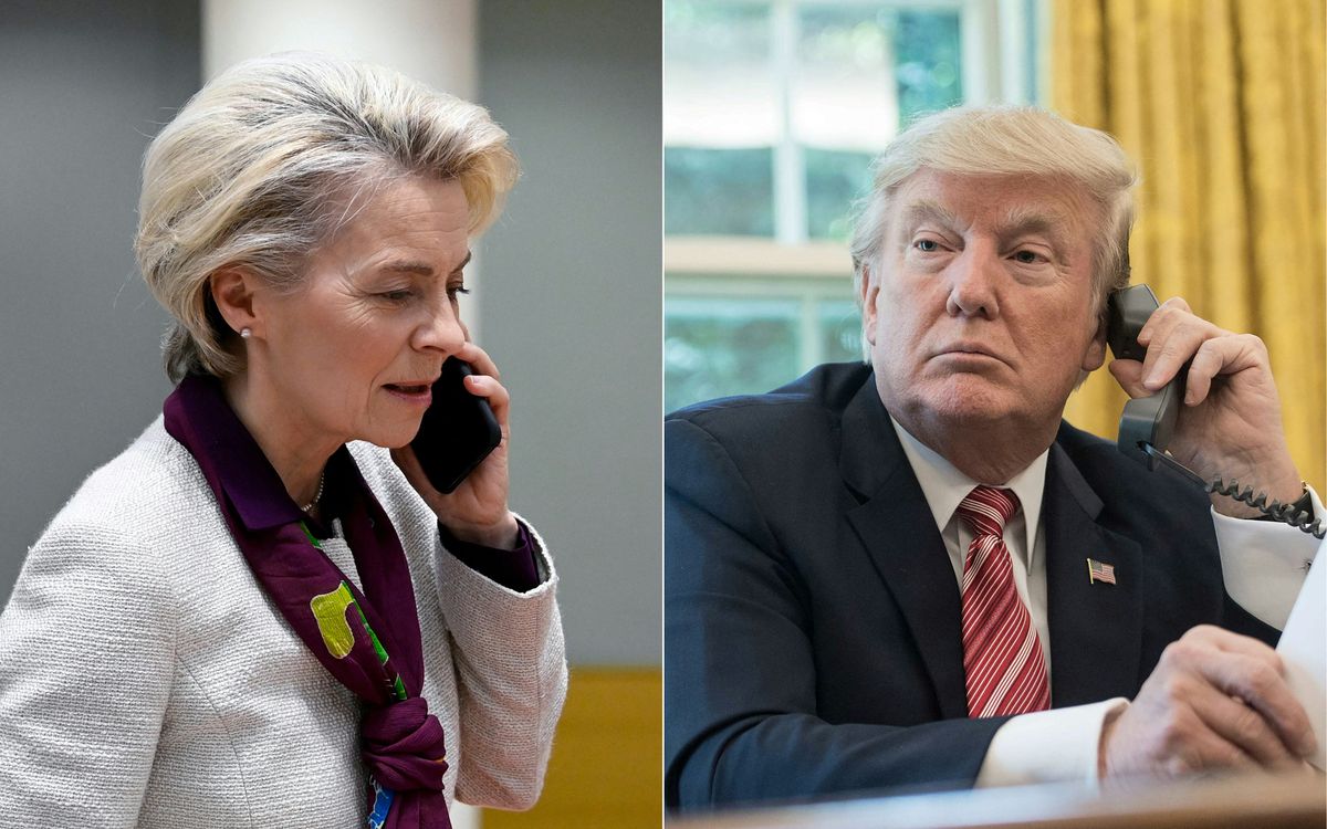 Ursula von der Leyen, Donald Trump
Európai Unió, EU
Amerikai Egyesült Államok, USA
kereskedelmi háború, vámháború, tarifa