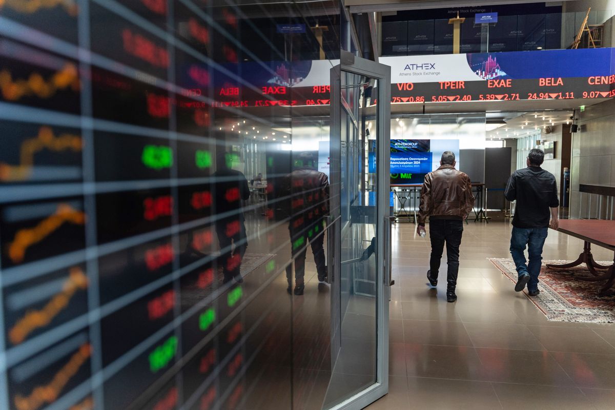 Athens Stock Exchange As European Markets React to US Tariff Changes