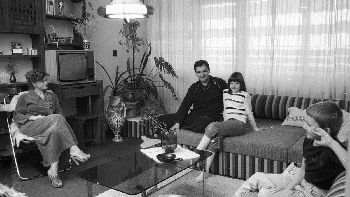 Egy panel lakás belseje 1981-ben Fortepan/Gárdos György