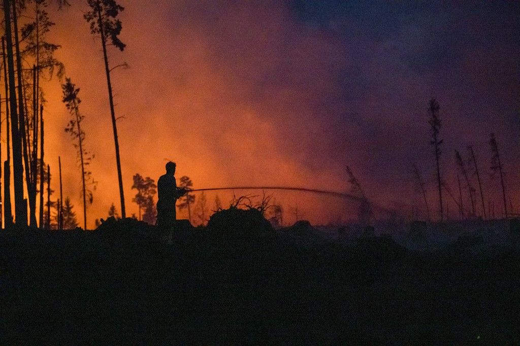 Forest fire in Thuringia tűzvész