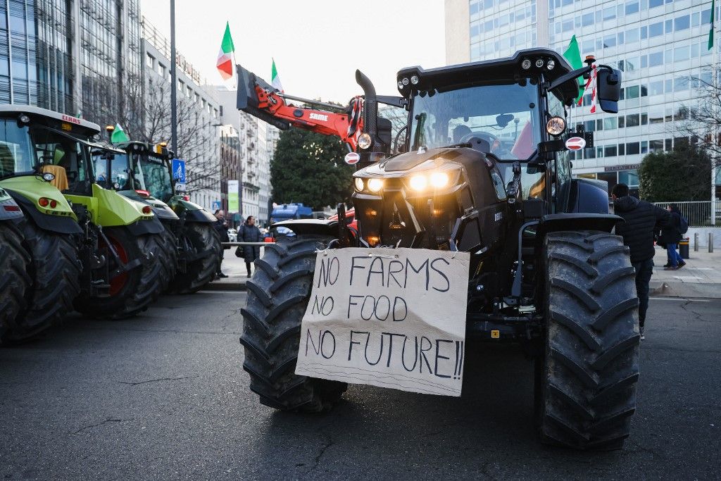 Farmers Protest With Tractors In Milan