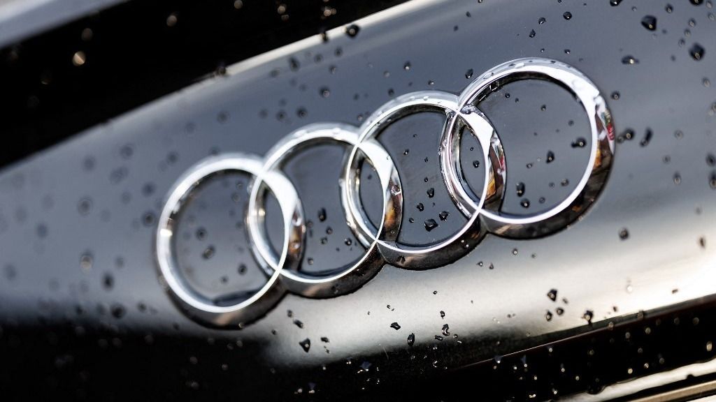 Audi logo on a car of the brand