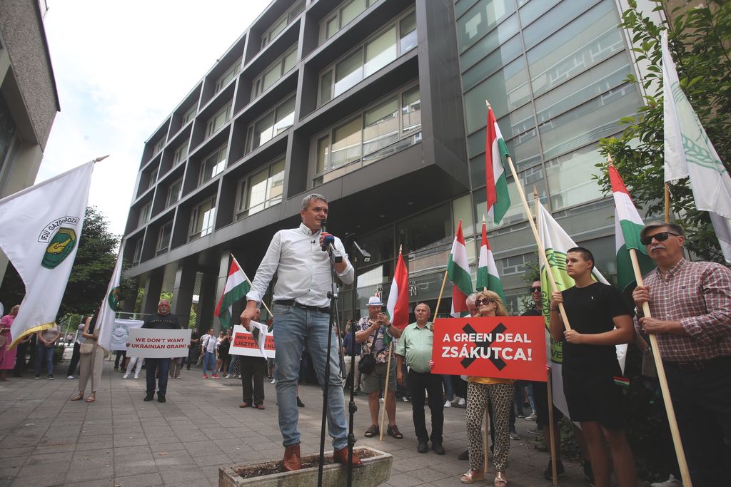 2025. július 16. Gazdatüntetés az Európai Únió Háza előtt. Fotó: Havran Zoltán / Magyar Nemzet 