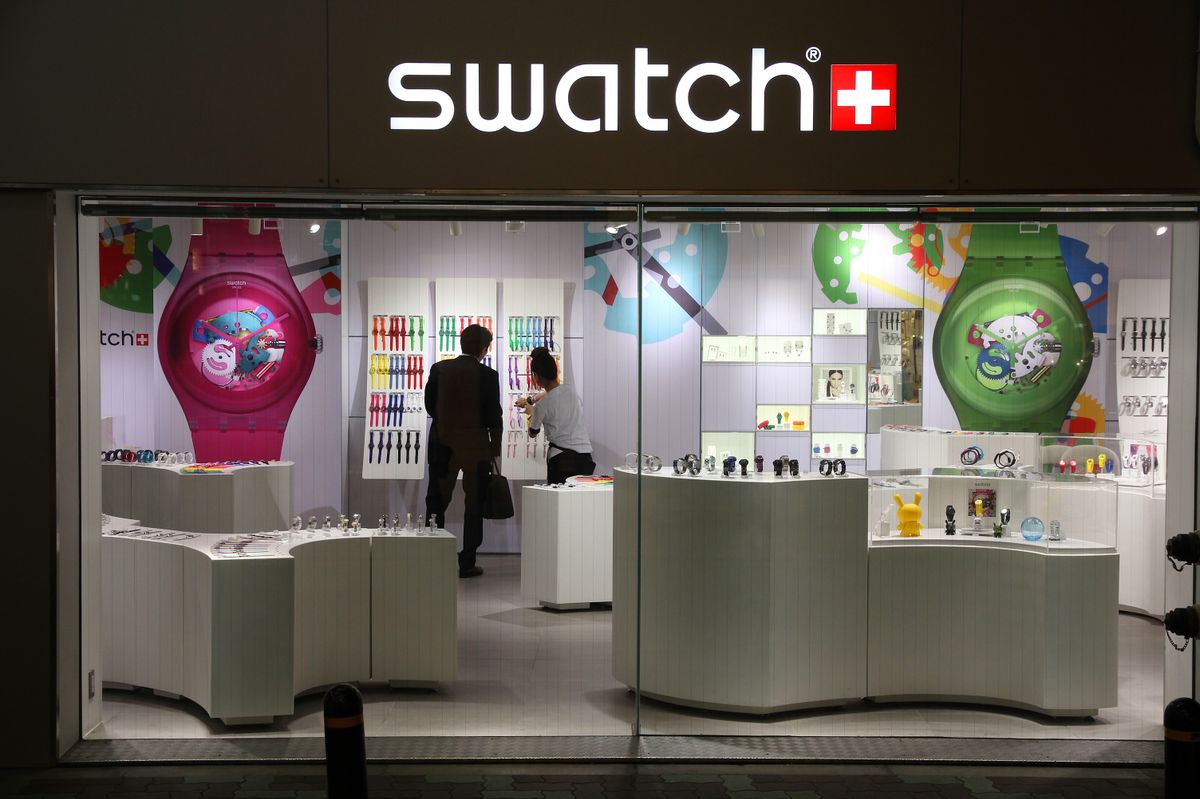 svájc Osaka,,Japan,-,April,24:,Swatch,Store,On,April,24,