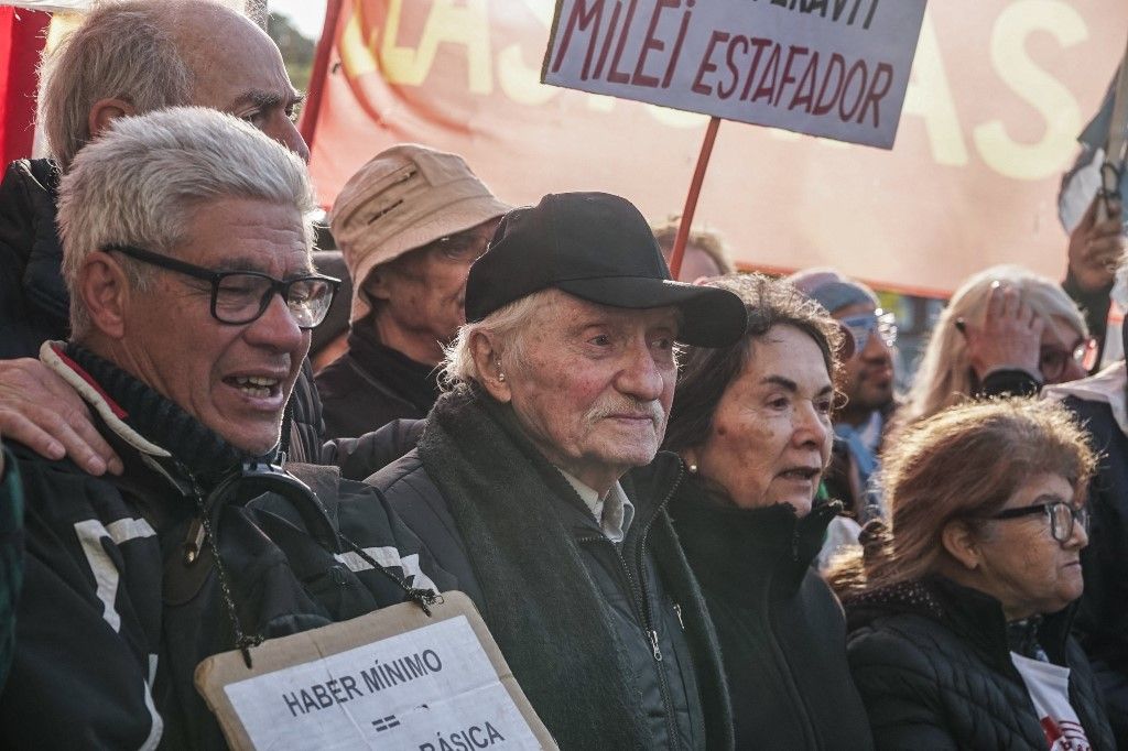 Retirees March In Front Of The National Congress In Buenos Aires