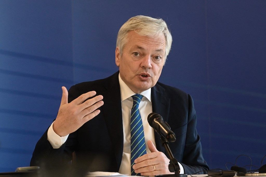 Uniós biztos Budapesten 2021 novemberében: Reynders ezen a sajtótájékoztatóján is keményen nekiesett a magyar kormánynak