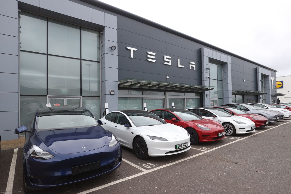 Tesla dealership damage