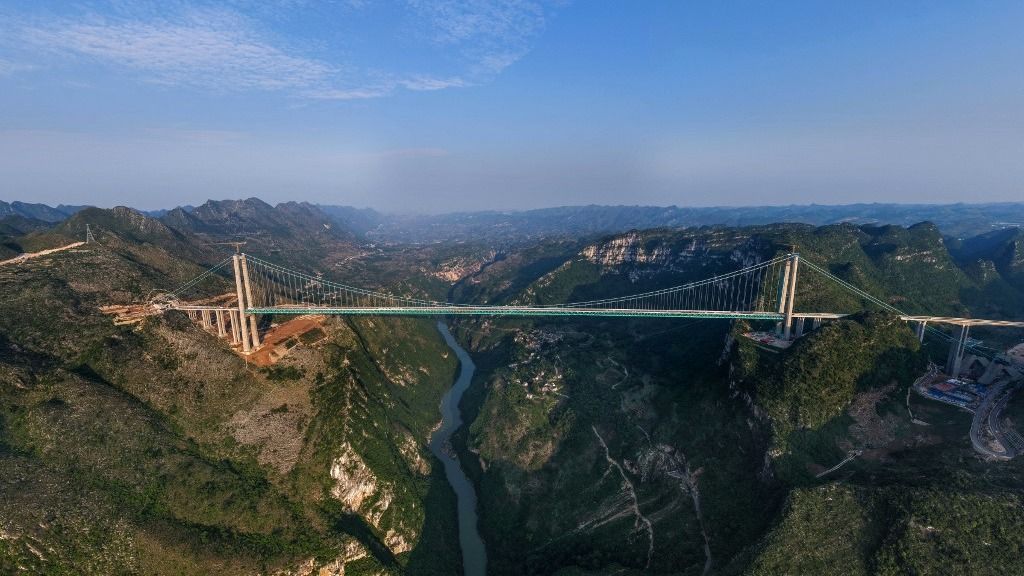 Huajiang Grand Canyon híd, (GloriousGuizhou)CHINA-GUIZHOU-HUAJIANG GRAND CANYON BRIDGE-CONSTRUCTION (CN)