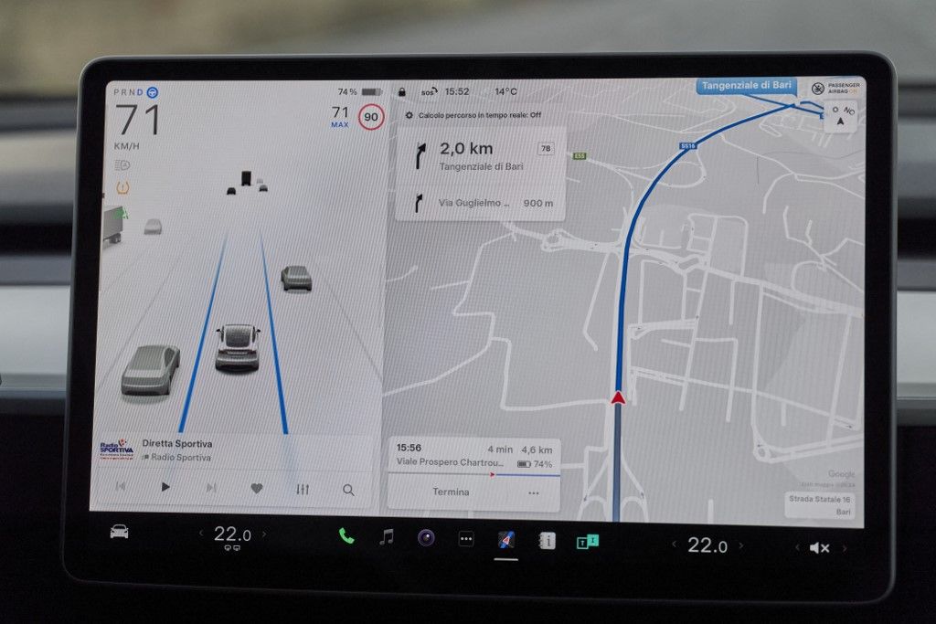 Tesla Model Y With Level 2 Autopilot Feature In Action