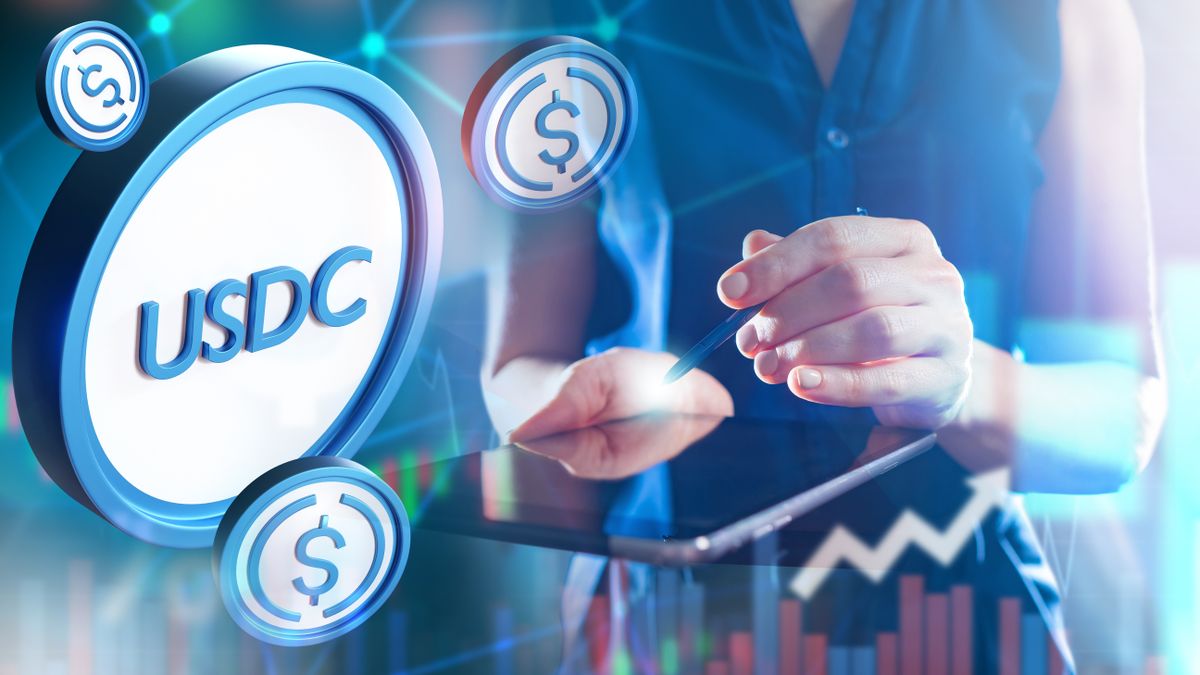 Usdc,Coin.,Hands,Of,Cryptocurrency,Trader.,Woman,With,Tablet.,Investing