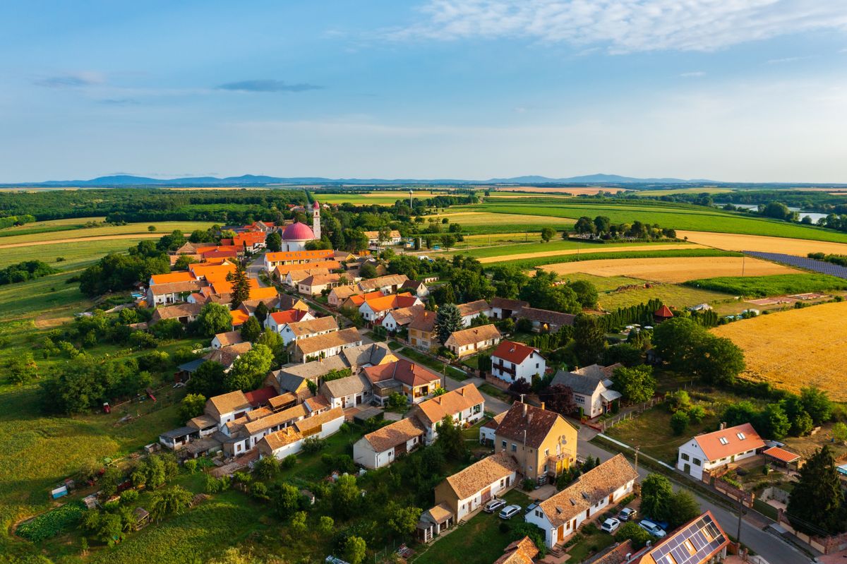 magyar falu program Aerial,View,About,Palkonya,Which,Is,A,One-street,Village,Located