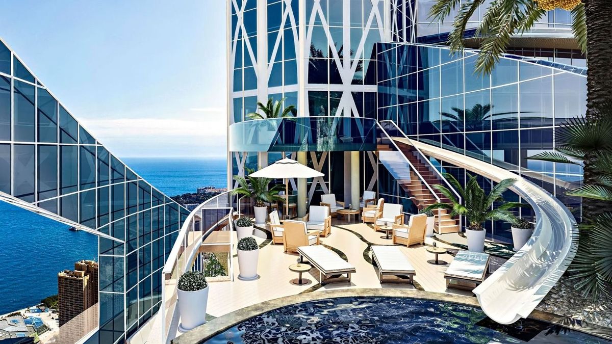 Nem csak a kilátás pazar az Odeon-toronyban található Sky Penthouse-nak a tetőteraszáról, de a belső tér is ámulatba ejtő. Forrás: Tour Odeon Tower