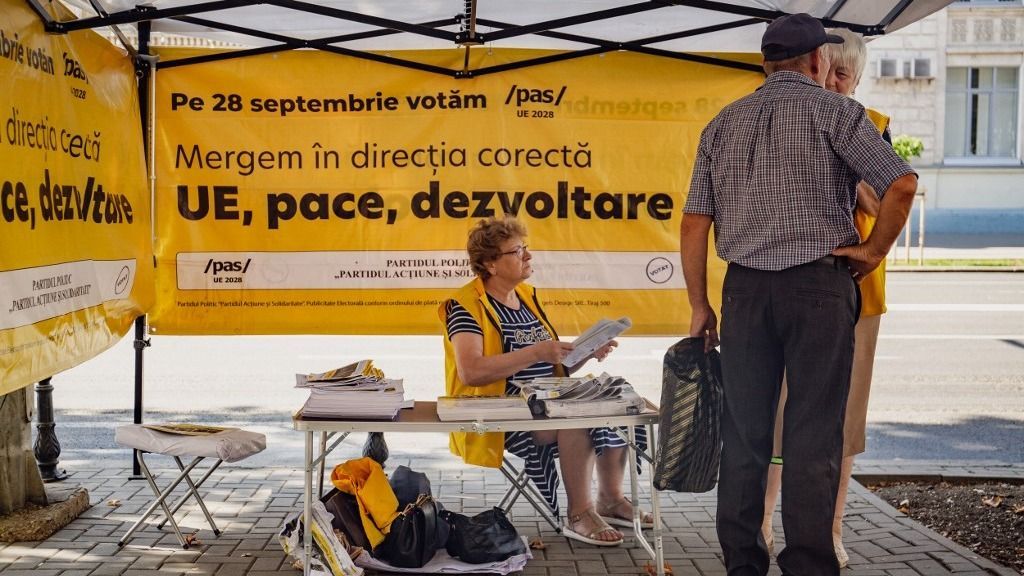PARLIAMENTARY- moldova, választás, orosz, ukrán, Ukrajna, Trump, Putyin, háború ELECTION-CAMPAIGN-MOLDOVA