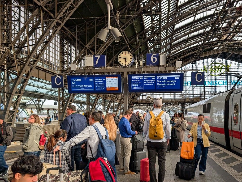 ICE Trains And Passengers At Cologne Central Station
