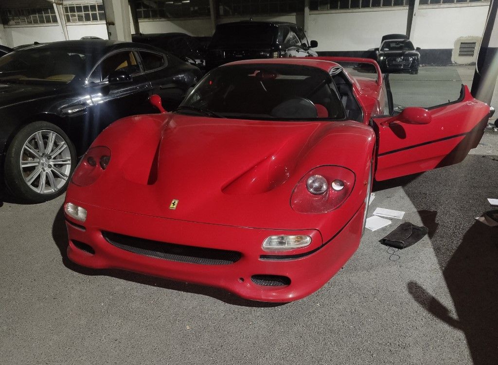 Ferrari Luxury vehicles worth millions of dollars owned by the Assad family on display in Damascus