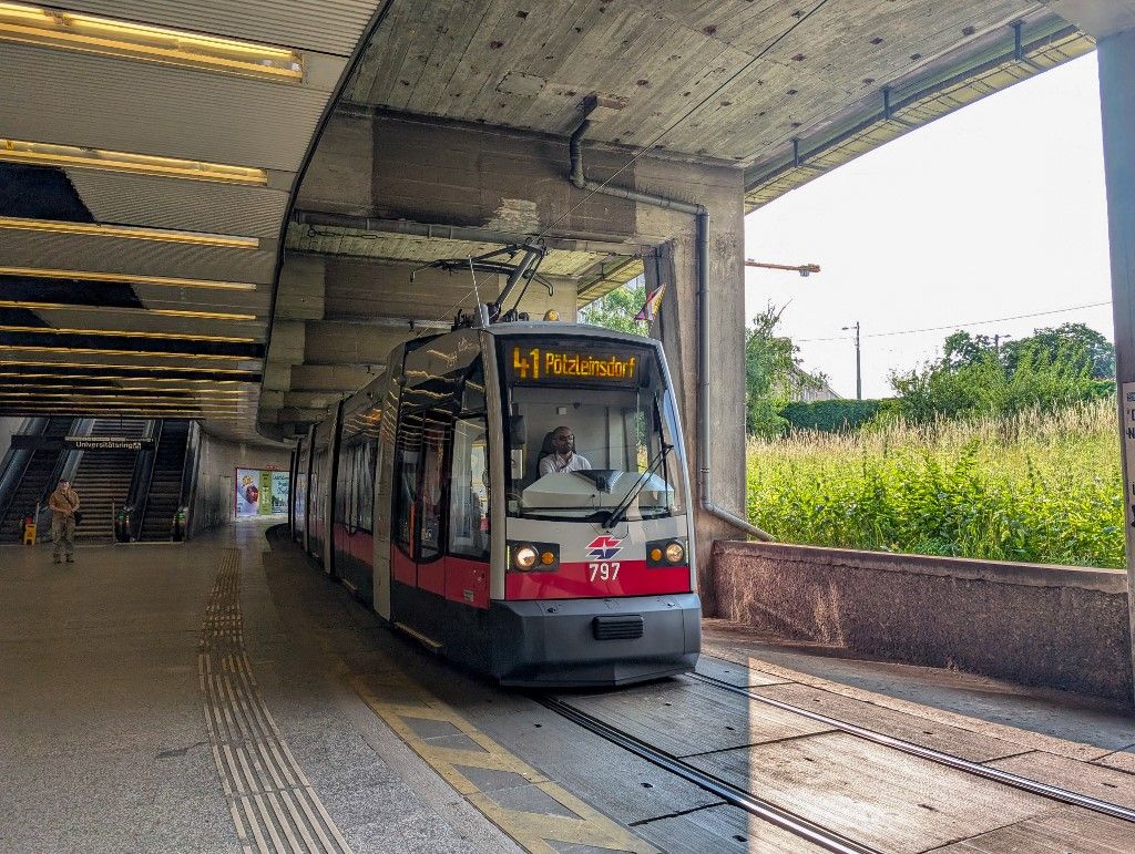 Tram And Subway Hub Schottentor In Vienna