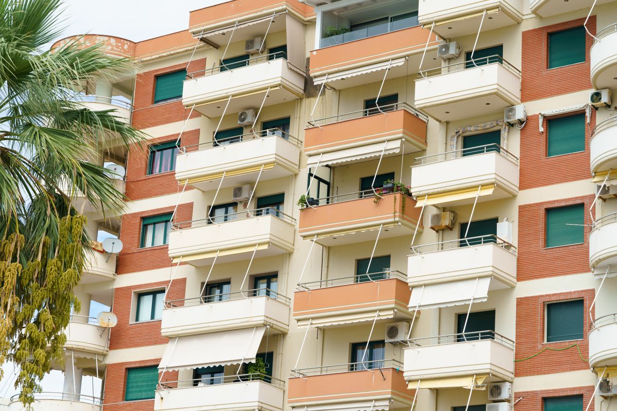 Modern,Apartment,Building,In,Mediterranean,Style,In,Albania,On,The