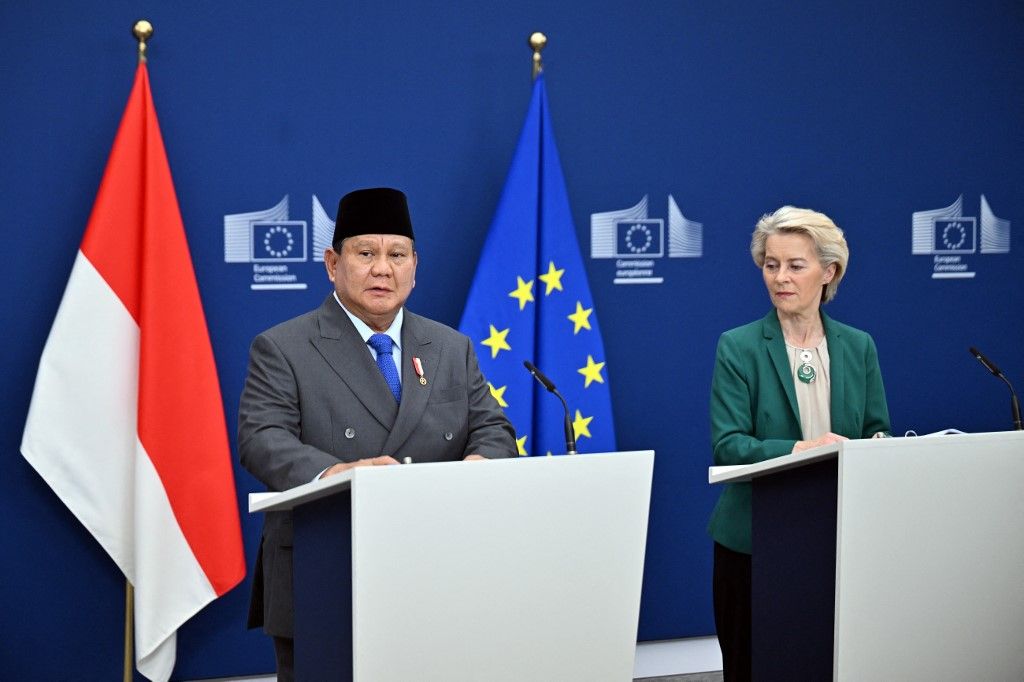 Prabowo Subianto - Ursula von der Leyen hold joint press conference in Belgium